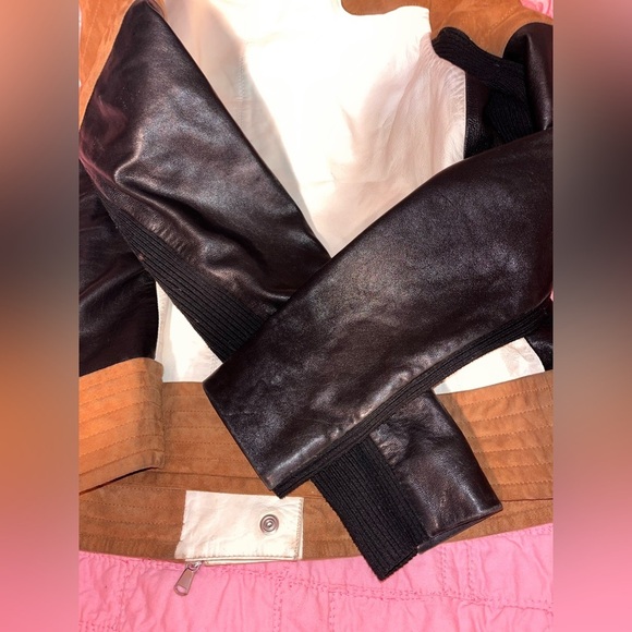 Philosophy di Lorenzo Serafini Colorblock Goat Skin Leather Jacket - Picture 6 of 7